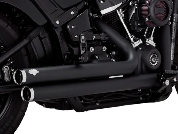 Big Shots Staggered Exhaust - Black. Fits Softail 2018-2024 Non-240 Tyre Models - Image 3