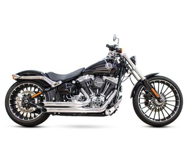 Declaration Turnouts Exhaust - Chrome. Fits Softail Breakout 2013-2017 & Rocker 2008-2011