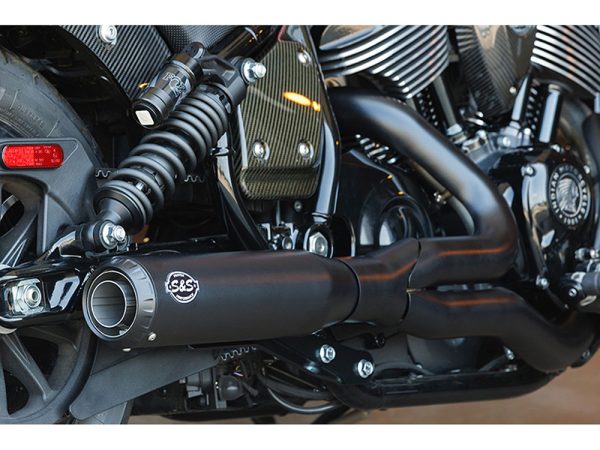 Qualifier 2-into-1 Exhaust - Black. Fits Indian Cruiser 2022up - Image 2