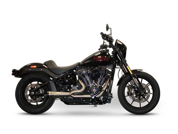 Shorty Turnout 2-into-1 Exhaust - Stainless Steel with Black End Cap. Fits Softail 2025up with Non-240 Rear Tyre - Image 2