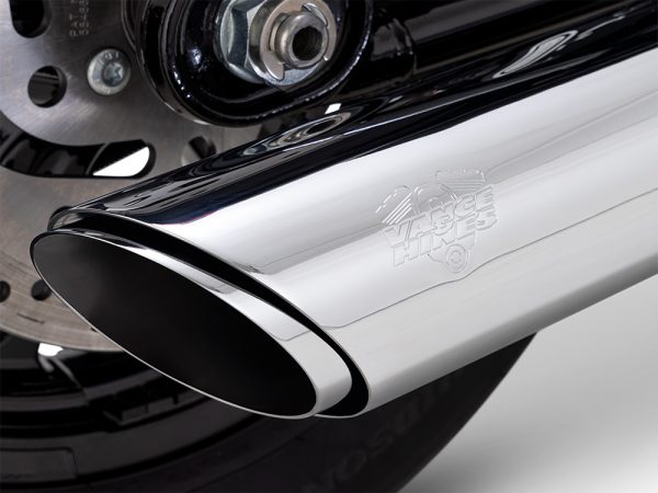 4in. Twin Slash Slip-On Muffler - Chrome. Fits Softail Street Bob, Low Rider S, Low Rider ST & Heritage 2025up - Image 2