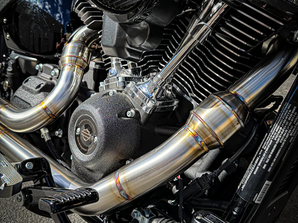 2-into-1 Elsinore Mid Length Exhaust With ProFlo Headers - Stainless Steel. Fits Softail 2018up Non-240 Rear Tyre Models - Image 4