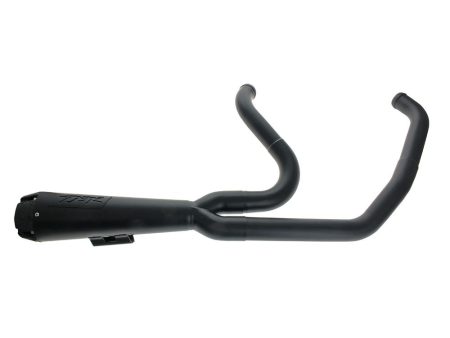 Comp-S 2-into-1 Exhaust - Black with Carbon Fiber End Cap. Fits Softail 2000-2017, Rocker 2008-2011 & Breakout 2013-2017