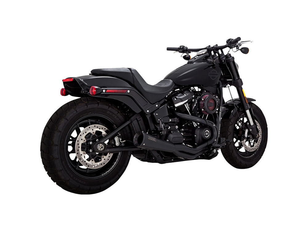 2-into-1 Upsweep Exhaust - Black. Fits Softail 2018-2024 Non-240 Tyre Models - Image 2