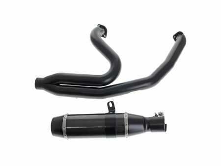 Bob Cat 2-into-1 Exhaust - Black with Carbon Fibre Sleeve Muffler. Fits Softail 2025up Non-240 Tyre Models