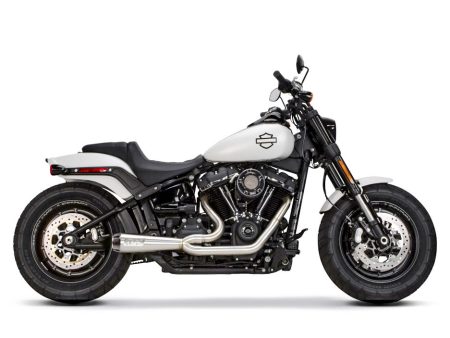 Comp-S 2-into-1 Exhaust - Stainless Steel with Carbon Fiber End Cap. Fits Softail 2018-2024 with Non-240 Rear Tyre.