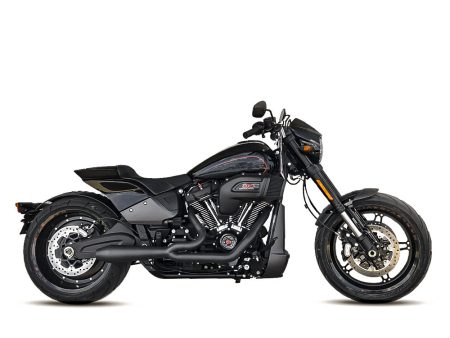 Megaphone Gen II 2-into-1 Exhaust - Black. Fits Softail Breakout & Fat Boy 2018-2024