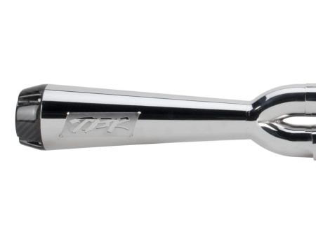 Comp-S 2-into-1 Exhaust - Polished with Carbon Fiber End Cap. Fits Softail 2000-2017, Rocker 2008-2011 & Breakout 2013-2017