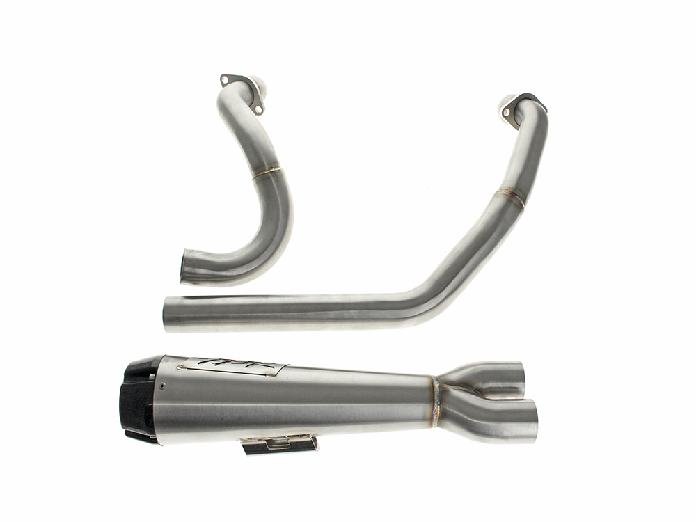 Comp-S 2-into-1 Exhaust - Stainless Steel with Carbon Fiber End Cap. Fits Indian Cruiser 2022up