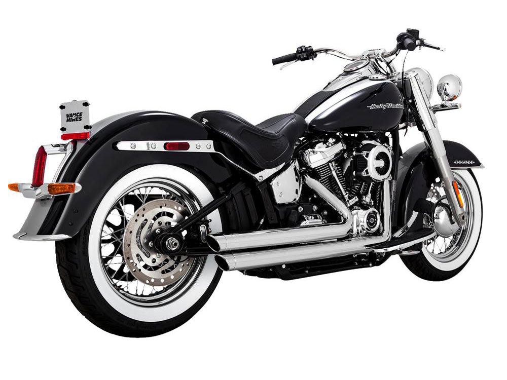 Big Shots Staggered Exhaust - Chrome. Fits Softail 2018-2024 Non-240 Tyre Models - Image 2
