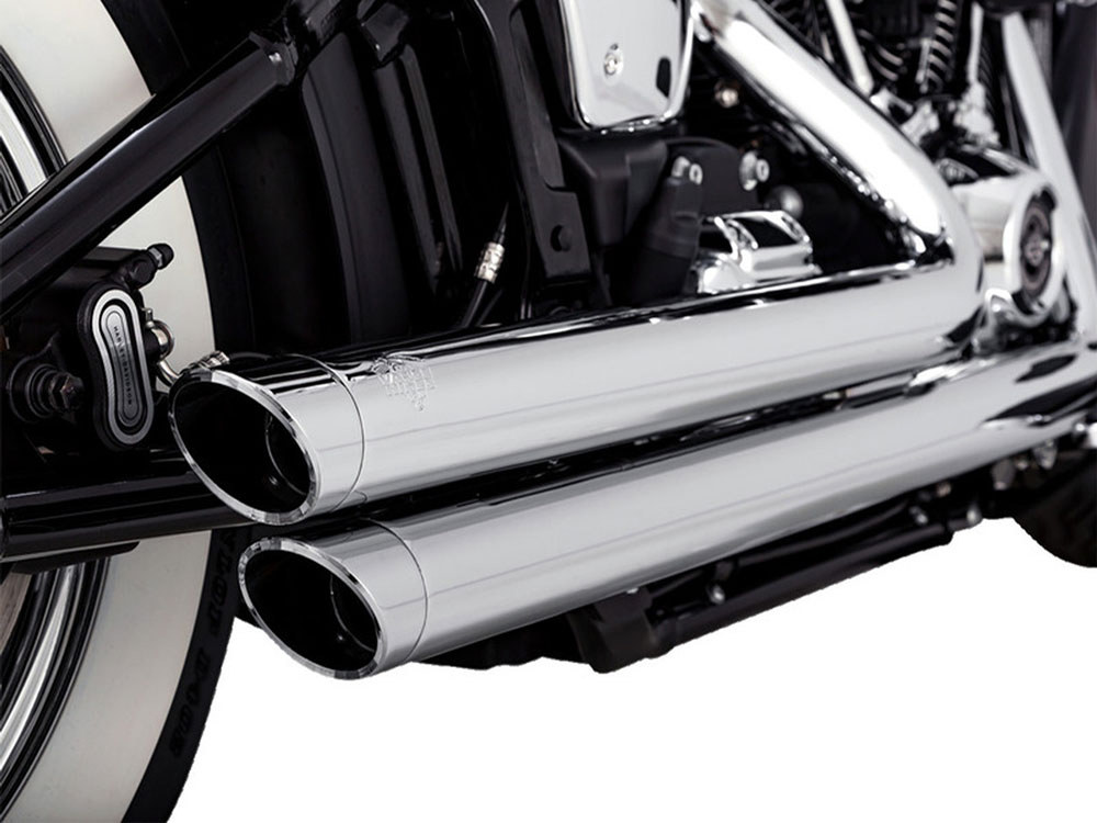 Big Shots Staggered Exhaust - Chrome. Fits Softail 2018-2024 Non-240 Tyre Models - Image 3
