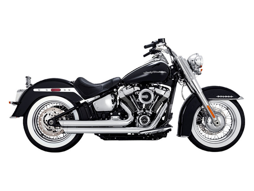 Big Shots Staggered Exhaust - Chrome. Fits Softail 2018-2024 Non-240 Tyre Models