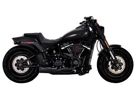 Hi-Output 2-into-1 Exhaust - Black. Fits Softail 2018-2024 Non-240 Tyre Models