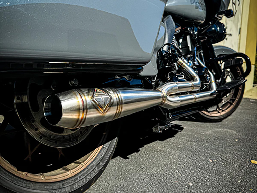 2-into-1 Elsinore Mid Length Exhaust - Stainless Steel. Fits Touring 2017up - Image 2