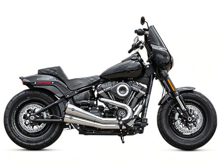 Grand National 2-into-2 Exhaust - Chrome with Black End Caps. Fits Street Bob, Low Rider, Slim, Fat Bob & Deluxe 2018-2024