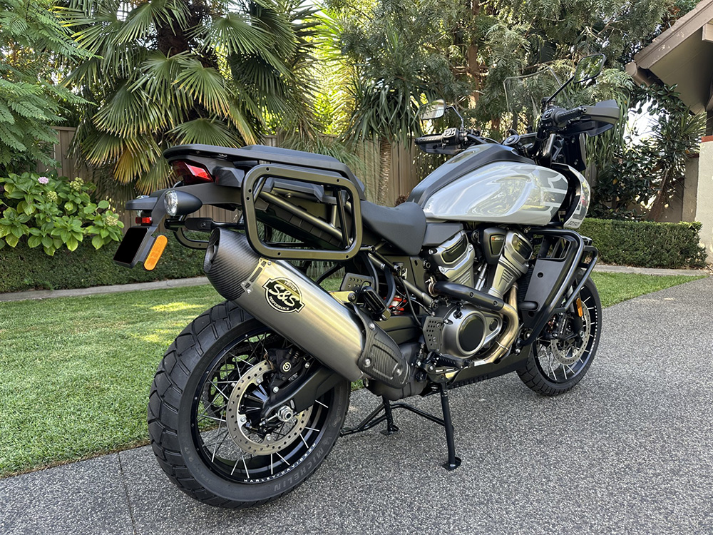 Slip On Muffler with Carbon Fibre End Cap - Stainless. Fits Pan America 2021up. - Image 2