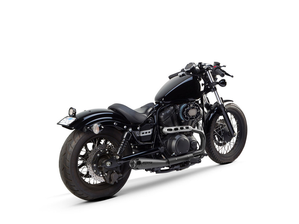 Comp-S 2-into-1 Exhaust - Black with Carbon Fiber End Cap. Fits Yamaha Bolt 2013up. - Image 2
