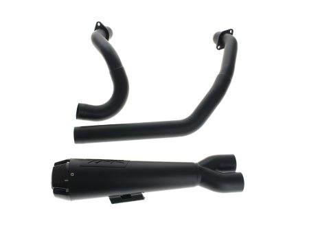 Comp-S 2-into-1 Exhaust - Black with Carbon Fiber End Cap. Fits Indian Cruiser 2022up