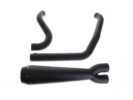 Comp-S 2-into-1 Exhaust - Black with Carbon Fiber End Cap. Fits Softail 2025up with Non-240 Rear Tyre