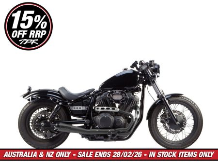 Comp-S 2-into-1 Exhaust - Black with Carbon Fiber End Cap. Fits Yamaha Bolt 2013up.