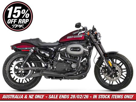 Comp-S 2-into-1 Exhaust - Black with Carbon Fiber End Cap. Fits Sportster 2014-2021