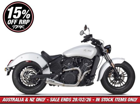 Comp-S 2-into-1 Exhaust - Stainless Steel with Carbon Fiber End Cap. Fits Indian Scout 2015-2024 & fits 2017 Victory Octane.