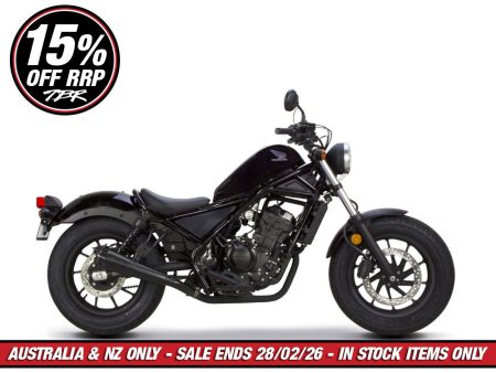 Comp-S Slip-On Muffler - Black with Carbon Fiber End Cap. Fits Honda CMX / Rebel 500cc 2017-2024