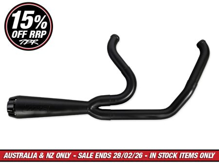 Comp-S 2-into-1 Exhaust - Black with Carbon Fiber End Cap. Fits Softail Breakout & Fat Boy 2018-2024