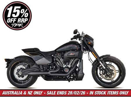 Megaphone Gen II 2-into-1 Exhaust - Black. Fits Softail Breakout & Fat Boy 2018-2024