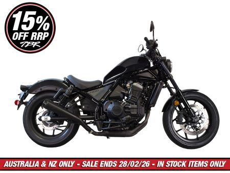 Comp-S Slip-On Muffler - Black with Carbon Fiber End Cap. Fits Honda CMX / Rebel 1100cc 2021up.