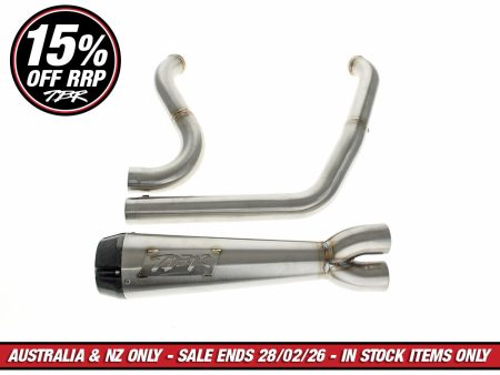 Comp-S 2-into-1 Exhaust - Stainless Steel with Carbon Fiber End Cap. Fits Softail Breakout & Fat Boy 2025up