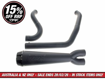 Comp-S 2-into-1 Exhaust - Black with Carbon Fiber End Cap. Fits Softail Breakout & Fat Boy 2025up