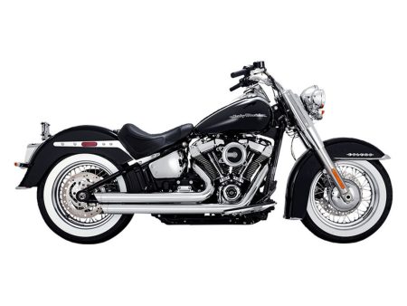Big Shots Staggered Exhaust - Chrome. Fits Softail 2018-2024 Non-240 Tyre Models