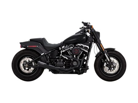 2-into-1 Upsweep Exhaust - Black. Fits Softail 2018-2024 Non-240 Tyre Models
