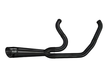 Shorty Turnout 2-into-1 Exhaust - Black with Black End Cap. Fits Softail 2018-2024