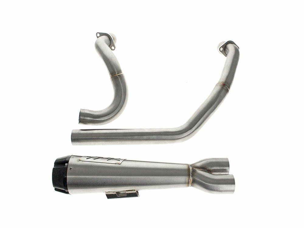 Comp-S 2-into-1 Exhaust - Stainless Steel with Carbon Fiber End Cap. Fits Indian Cruiser 2022up