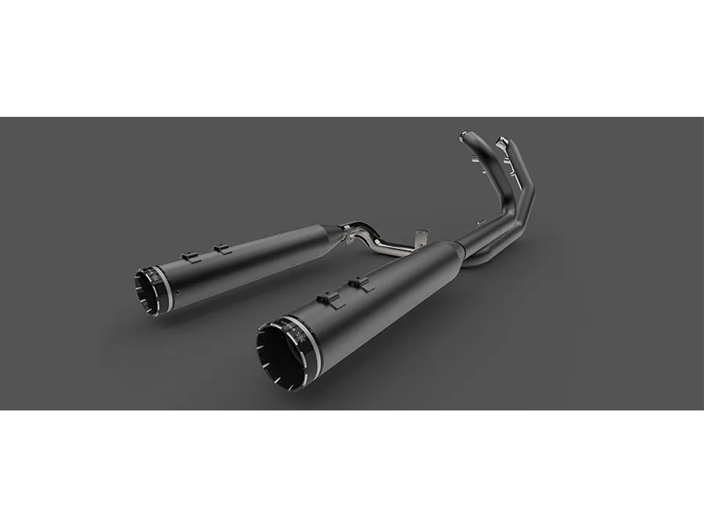 Dominator 2-into-2 Dual Exhaust - Black Headers with Black 4.5in. Mufflers. Fits Touring 2017up - Image 2