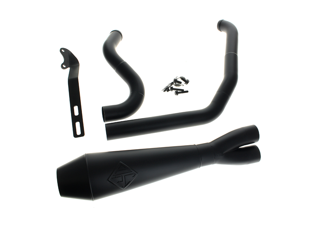 2-into-1 4.5in. Big Bore Exhaust - Black. Fits Dyna 1999-2005