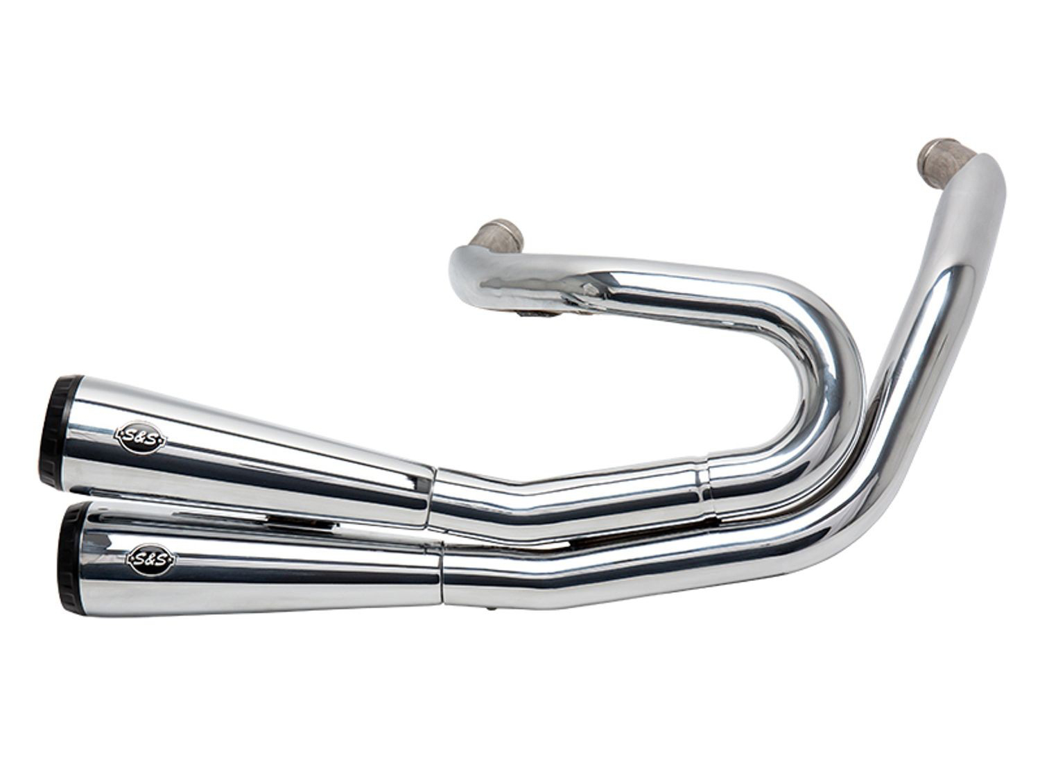 Grand National 2-into-2 Exhaust - Chrome with Black End Caps. Fits Street Bob, Low Rider, Slim, Fat Bob & Deluxe 2018-2024 - Image 3