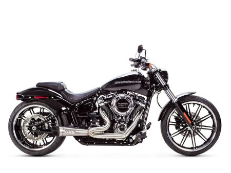 Shorty Turnout 2-into-1 Exhaust - Stainless Steel with Black End Cap. Fits Softail 2018-2024