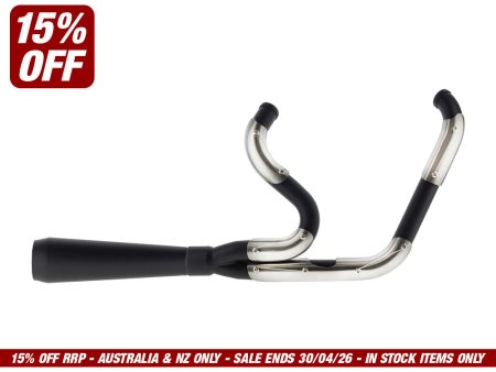 Assault 2-into-1 Exhaust - Black. Fits Dyna 1991-2005.