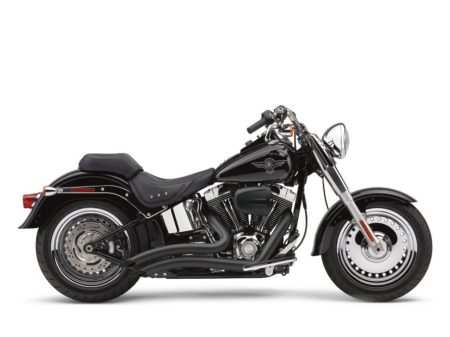 Speedster Short Swept Exhaust - Black. Fits Softail 1986-2017. COBRA EXHAUST