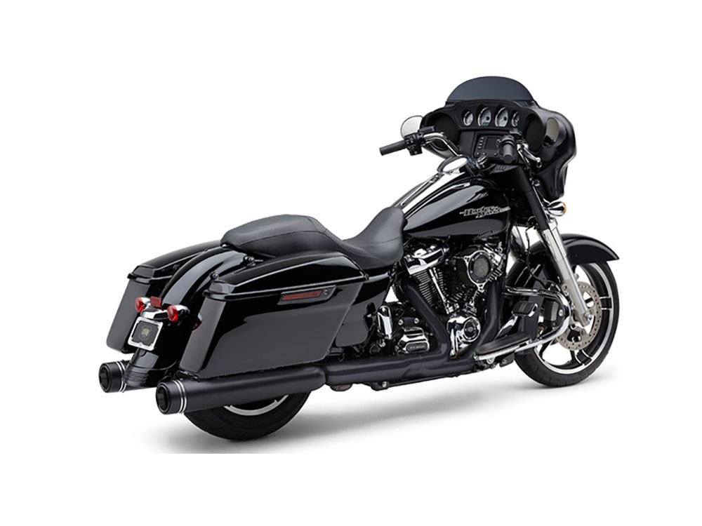 4-1/2in. Gen 2 Neighbor Hater Slip-On Mufflers - Black with Black End Caps. Fits Touring 2017up. COBRA EXHAUST