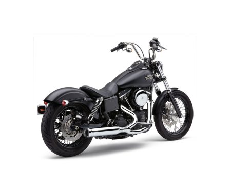 Power Pro 2-into-1 Exhaust - Chrome with Black Race Pro Tip. Fits Dyna 2006-2017 & Dyna Switchback 2012-2016 COBRA EXHAUST