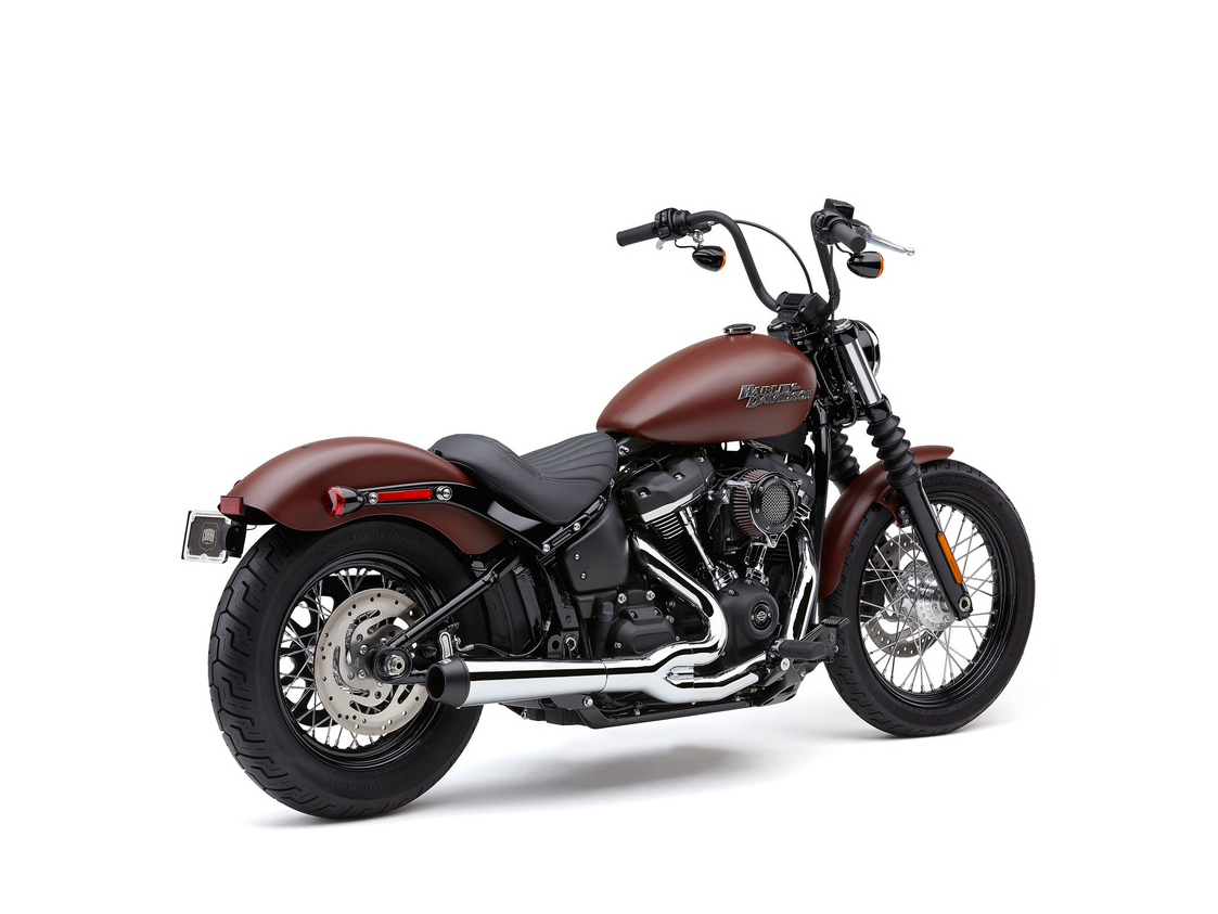El Diablo 2-into-1 Exhaust - Chrome with Black End Cap. Fits Street Bob 2018-24 & Standard 2020-2024, Deluxe & Low Rider 2018-2020 & Softail Slim 2018-2021 COBRA EXHAUST