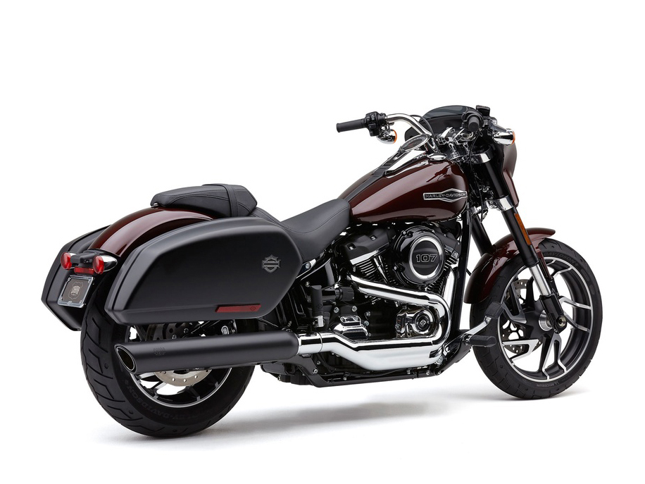 4in. 909 Back Slash Slip-On Muffler - Black. Fits Sport Glide 2018-2024 COBRA EXHAUST