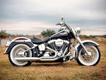 Fat Cat 2-into-1 Exhaust with Straight Muffler - Chrome. Fits Softail 1986-2017. D&D EXHAUST