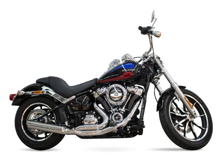 Low Cat 2-into-1 Exhaust - Chrome. Fits Softail 2018-2024 Non-240 Tyre Models D&D EXHAUST