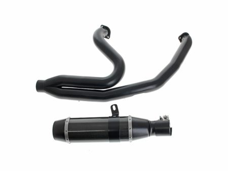 Bob Cat 2-into-1 Exhaust - Black with Carbon Fibre Sleeve Muffler. Fits Softail 2025up Non-240 Tyre Models D&D EXHAUST