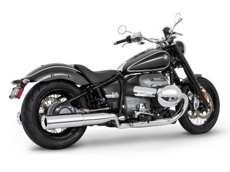 4.5in. Two-Step Slip-On Mufflers - Chrome with Chrome Straight Tips. Fits BMW R-18 2021up. FREEDOM PERFORMANCE EXHAUST